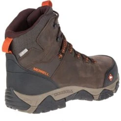 Merrell Boots: Men's J15735 Brown Orange Phaserbound Composite Toe Waterproof Work Hiker -Overlook Boots shop j15735 1