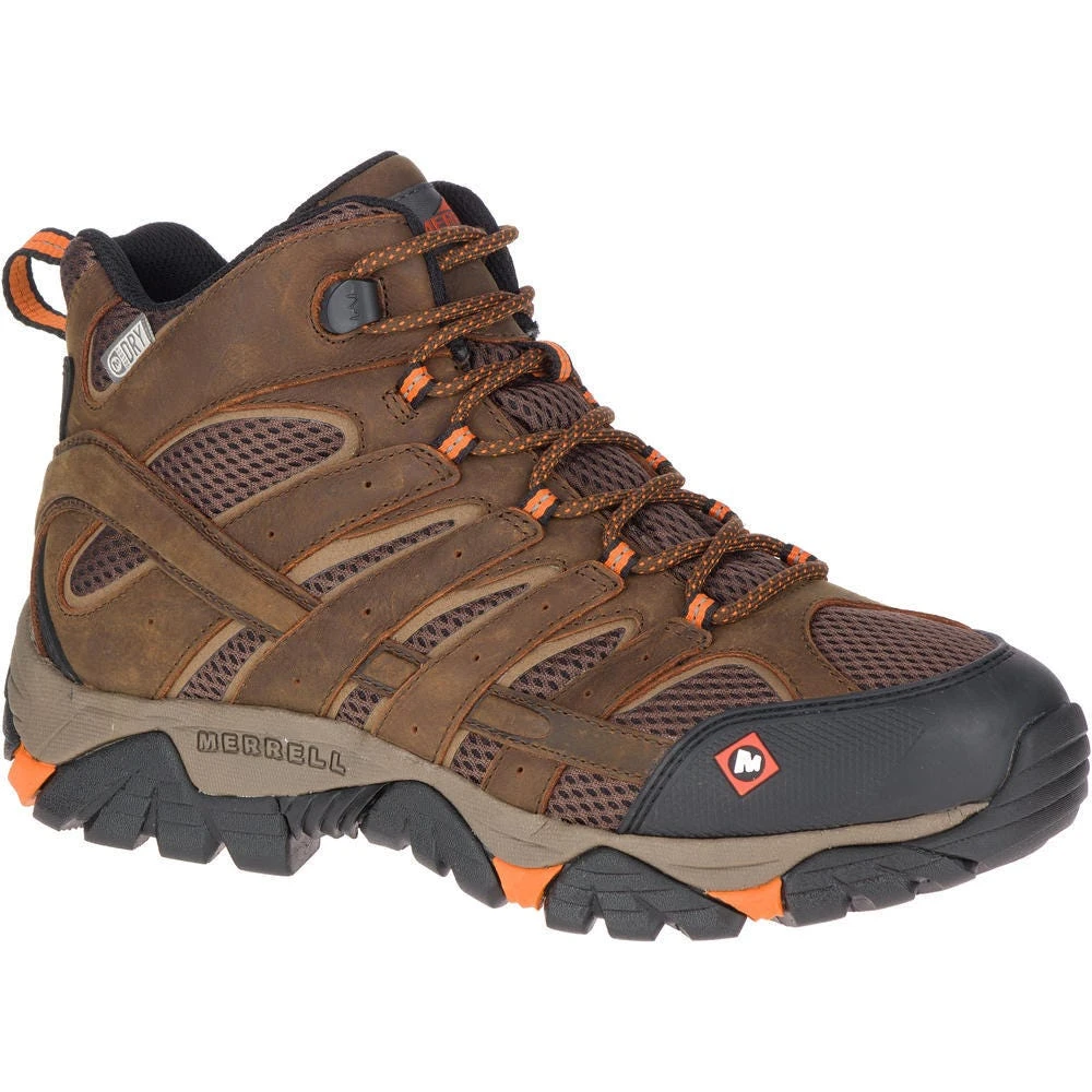 Merrell Boots: Men's J31239 Brown Orange Moab Vertex Mid Waterproof Slip Resistant Work Boot 7 Merrell Boots: Men's J31239 Brown Orange Moab Vertex Mid Waterproof Slip Resistant Work Boot - Image 5
