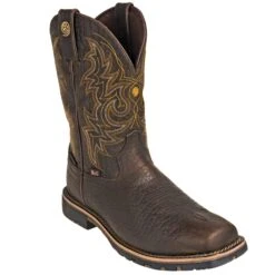 Justin Boots: Brown GR9050 Men's Waterproof George Strait Fireman Cowboy Boots -Overlook Boots shop justin gs9050 p 01