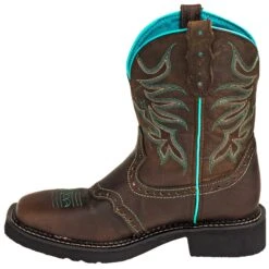 Justin Boots: Women's GY9624 8-Inch Mandra Chocolate Brown Cowboy Boots -Overlook Boots shop justin l9624 i 01