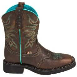 Justin Boots: Women's GY9624 8-Inch Mandra Chocolate Brown Cowboy Boots -Overlook Boots shop justin l9624 o 01