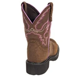 Justin Boots: Women's GY9903 Brown 8-Inch General Toe Gemma Cowboy Boots -Overlook Boots shop justin l9903 b 01