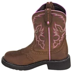 Justin Boots: Women's GY9903 Brown 8-Inch General Toe Gemma Cowboy Boots -Overlook Boots shop justin l9903 i 01