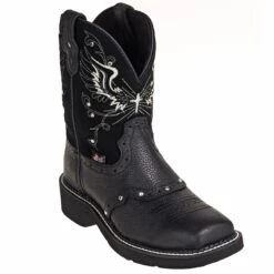 Justin Boots: Women's GY9977 Black Rhinestone Mandra 8-Inch Cowboy Boots -Overlook Boots shop justin l9977 p 01