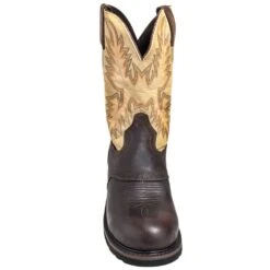 Justin Boots: Men's SE4661 Brown Stampede Steel Toe Cowboy Boots -Overlook Boots shop justin wk4661 f 01