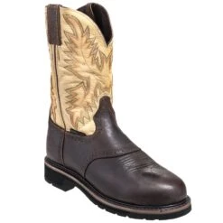 Justin Boots: Men's SE4661 Brown Stampede Steel Toe Cowboy Boots -Overlook Boots shop justin wk4661 p 01