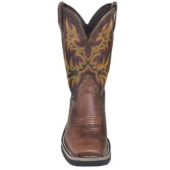 Justin Boots: Men's SE4681 Brown Square Toe Stampede Boots 14 Justin Boots: Men's SE4681 Brown Square Toe Stampede Boots -Overlook Boots shop justin wk4681 080 f 01