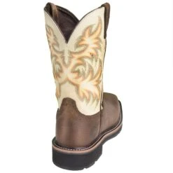 Justin Boots: Men's SE4684 Steel Toe EH White Cowhide 11-Inch Cowboy Work Boots -Overlook Boots shop justin wk4684 b 01