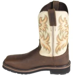 Justin Boots: Men's SE4684 Steel Toe EH White Cowhide 11-Inch Cowboy Work Boots -Overlook Boots shop justin wk4684 i 01