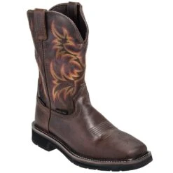 Justin Boots: Men's Steel Toe SE4690 Waterproof Stampede Work Boots -Overlook Boots shop justin wk4690 p 01