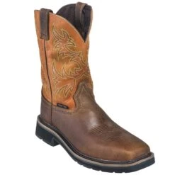 Justin Boots: Men's SE4812 Tan Composite Toe EH Non-Metallic Stampede Work Boots 11 Justin Boots: Men's SE4812 Tan Composite Toe EH Non-Metallic Stampede Work Boots -Overlook Boots shop justin wk4812 090 p 01