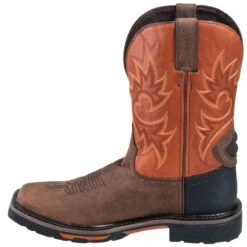 Justin Boots: Men's SE4944 Two Tone Leather EH Cowboy Work Boots -Overlook Boots shop justin wk4944 090 i 01