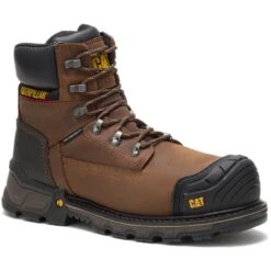 Caterpillar Boots: Men's P90991 Dark Brown 6" Waterproof Composite Toe Boots -Overlook Boots shop p90991 1 1
