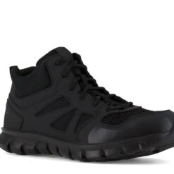 Reebok Boots: Men's Sublite Non-Metallic Black RB8405 Slip-Resistant Duty Boots -Overlook Boots shop reebok rb8405 sublite cushion tactical 02