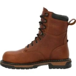 Rocky Boots: Men's RKK0363 Brown Ironclad 8 Inch USA Made Steel Toe Waterproof Work Boot -Overlook Boots shop rkk0363 5 large