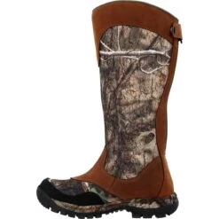Rocky Boots: Men's RKS0617 Camo Brown Soft Toe Lynx 16" Waterproof Snake Pull On Boot -Overlook Boots shop rks0617 instep profile
