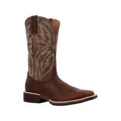 Rocky Boots: Men's RKW0405 Brown Soft Toe 12" Tall Oaks Western Pull On Boot