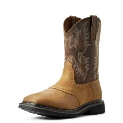 Ariat Boots: Men's Brown 10010148 Heat-Resistant EH Square Toe Boots -Overlook Boots shop s12 mns work couto 10010148 3 4 front