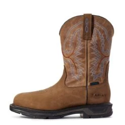 Ariat Boots: Men's 10031474 Distressed Brown WorkHog XT Waterproof Work Boot -Overlook Boots shop s20 mns work couto 10031474 side