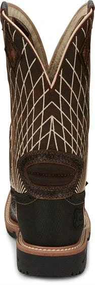 Justin Boots: Men's SE4833 Brown Composite Square Toe Derrickman Cowboy Work Boot 6 Justin Boots: Men's SE4833 Brown Composite Square Toe Derrickman Cowboy Work Boot - Image 4