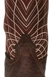Justin Boots: Men's SE4835 Brown Ostrich Print Composite Square Toe Derrickman Cowboy Work Boots -Overlook Boots shop se4835 617x563 toe