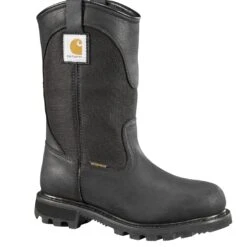 Carhartt Boots: Women's CWP1151 Black Waterproof Slip Resistant Wellington Work Boot