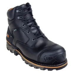 Timberland PRO Boots: Men's Black TB0A1FZP 001 6 Inch Boondock CT Work Boots -Overlook Boots shop tb0a1fzp001 1