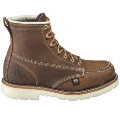 Thorogood Boots: Men's 804-4375 Brown 6-Inch USA-Made Moc EH Steel Toe Work Boots -Overlook Boots shop thorogood 804 4375 o 01