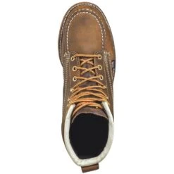 Thorogood Boots: Men's 804-4375 Brown 6-Inch USA-Made Moc EH Steel Toe Work Boots -Overlook Boots shop thorogood 804 4375 t 01