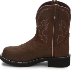 Justin Boots: Women's GY9980 Aged Bark With Diamond Cut Steel Toe Boots -Overlook Boots shop wkl9980 617x563 instep