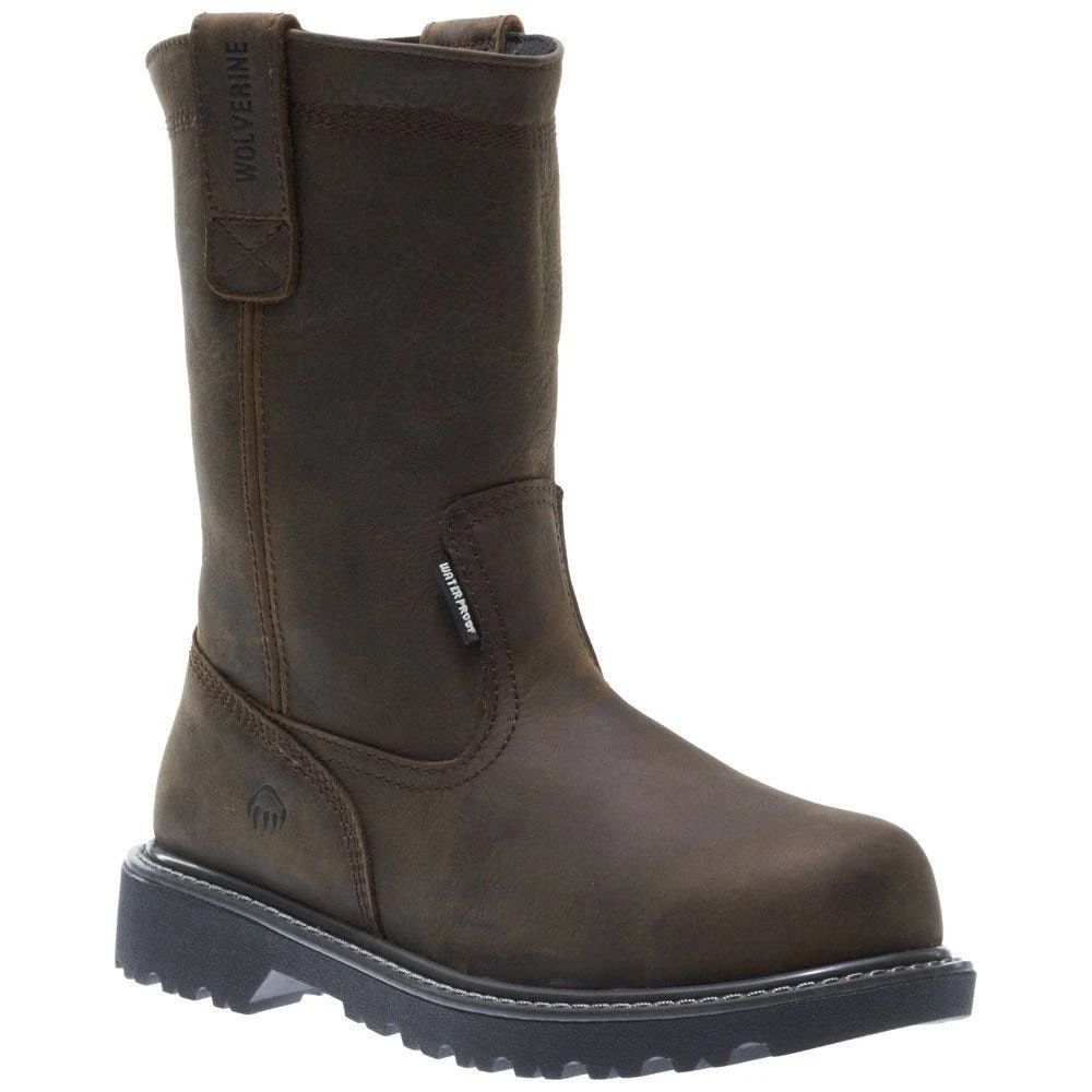 Wolverine Boots: Men's 10682 Floorhand Wellington Brown Soft Toe Waterproof Work Boot 4 Wolverine Boots: Men's 10682 Floorhand Wellington Brown Soft Toe Waterproof Work Boot - Image 2