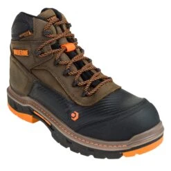 Wolverine Boots: Overpass CarbonMAX EH Men's W10717 Brown Mid Work Boots -Overlook Boots shop wolverine w10717 p 01
