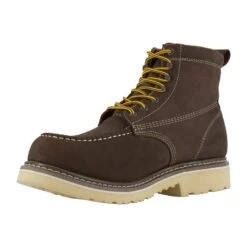 Iron Age Boots: Men's IA5064 Brown 6" Work Boot Soft Toe Work Boot -Overlook Boots shop x3