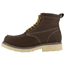 Iron Age Boots: Men's IA5064 Brown 6" Work Boot Soft Toe Work Boot -Overlook Boots shop x4